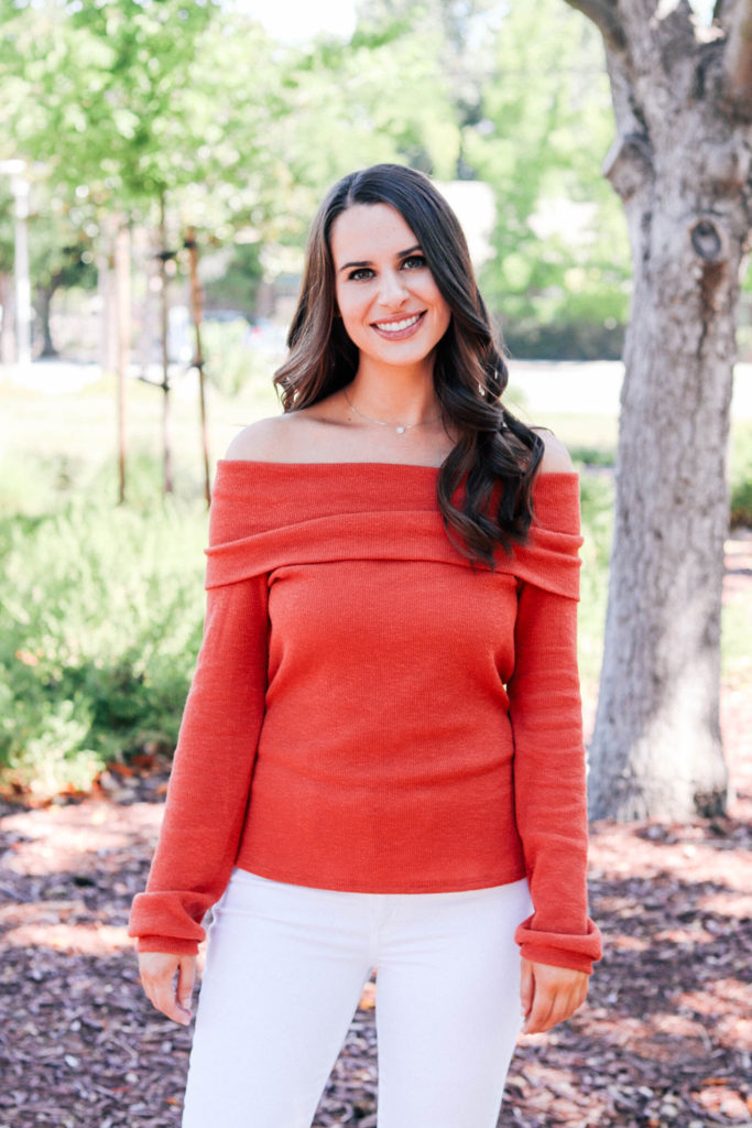 The Best Off-the-Shoulder Sweater for Fall - Lauren Campbell
