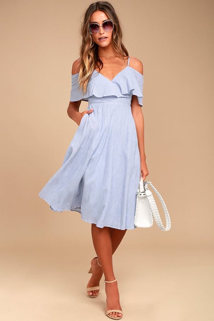 Lulus Blue Striped Dress for Summer